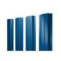 ГРАНД ЛАЙН Штакетник П-образный A с прямым резом 0,4 PE RAL 5005 сигнальный синий 176051