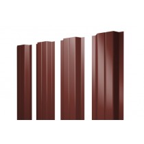 ГРАНД ЛАЙН Штакетник П-образный A с прямым резом 0,45 PE RAL 3009 оксидно-красный 176064