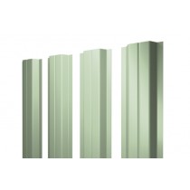 ГРАНД ЛАЙН Штакетник П-образный А 0,45 PE RAL 6019 бело-зеленый 394516