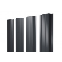 ГРАНД ЛАЙН Штакетник П-образный А 0,5 Satin Matt TX RAL 7024 мокрый асфальт 538418