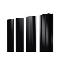 ГРАНД ЛАЙН Штакетник П-образный А 0,5 Velur X RAL 9005 черный 544837