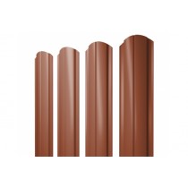 ГРАНД ЛАЙН Штакетник Полукруглый Slim фигурный 0,5 Satin RAL 8004 терракота 256916