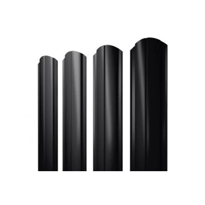 Штакетник Grand Line Полукруглый Slim фигурный 0,5 Quarzit lite RAL 9005 черный — 256994