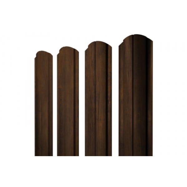 ГРАНД ЛАЙН Штакетник Полукруглый Slim с прямым резом 0,45 Print Elite Chestnut Wood TwinColor 553485 ГРАНД ЛАЙН Штакетник Полукруглый Slim с прямым резом 0,45 Print Elite Chestnut Wood TwinColor 553485
