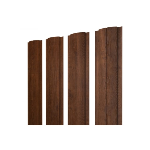 ГРАНД ЛАЙН Штакетник Полукруглый Slim с прямым резом 0,45 Print Premium Golden Wood Fresh 557188