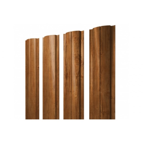 ГРАНД ЛАЙН Штакетник Полукруглый Slim 0,45 Print Premium Golden Wood 256607 ГРАНД ЛАЙН Штакетник Полукруглый Slim 0,45 Print Premium Golden Wood 256607