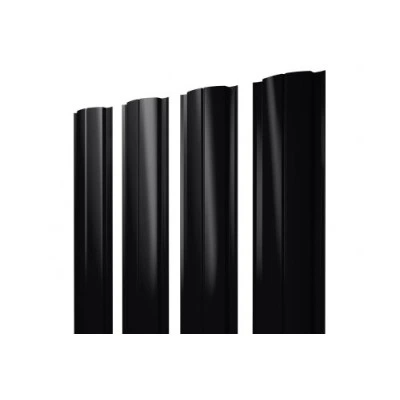 Штакетник Grand Line Полукруглый Slim 0,5 Quarzit lite RAL 9005 черный — 256618