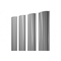 ГРАНД ЛАЙН Штакетник Полукруглый Slim с прямым резом 0,4 PE RAL 7004 сигнальный серый 459384