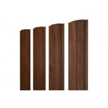 Штакетник Grand Line Полукруглый Slim с прямым резом 0,45 Print Premium Golden Wood Fresh TwinColor