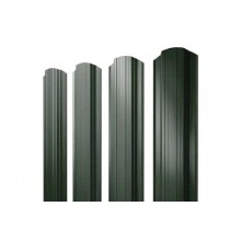 Штакетник Grand Line Прямоугольный фигурный 0,5 GreenCoat Pural BT, matt RR 11 темно-зеленый (RAL 6020 хромовая зелень)
