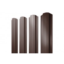 ГРАНД ЛАЙН Штакетник Прямоугольный фигурный 0,5 GreenCoat Pural BT, matt RR 887 шоколадно-коричневый (RAL 8017 шоколад) 400390
