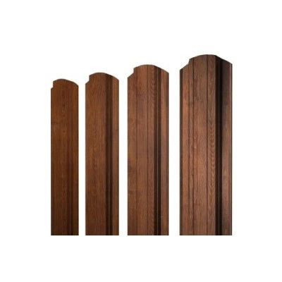 Штакетник Grand Line Прямоугольный фигурный 0,45 Print Premium Golden Wood Fresh TwinColor — 537169