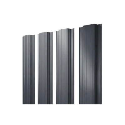 Штакетник Прямоугольный с прямым резом Grand Line 0,45 Drap TwinColor RAL 7024 мокрый асфальт — 538872 Штакетник Прямоугольный с прямым резом Grand Line 0,45 Drap TwinColor RAL 7024 мокрый асфальт — 538872