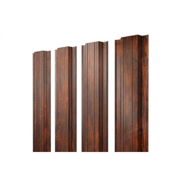 ГРАНД ЛАЙН Штакетник Прямоугольный с прямым резом 0,45 Print Elite Chestnut Wood TwinColor 553492