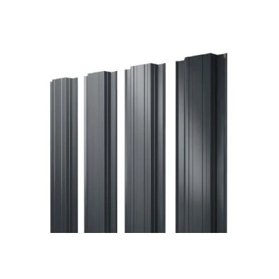 Штакетник Прямоугольный с прямым резом Grand Line 0,45 Drap СТ RAL 7016 антрацитово-серый — 400129 Штакетник Прямоугольный с прямым резом Grand Line 0,45 Drap СТ RAL 7016 антрацитово-серый — 400129