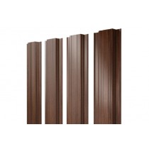 ГРАНД ЛАЙН Штакетник Прямоугольный с прямым резом 0,45 Print Elite Choco Wood TwinColor 412081