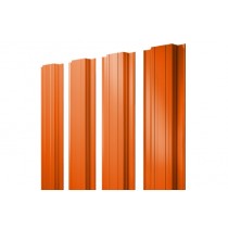 ГРАНД ЛАЙН Штакетник Прямоугольный с прямым резом 0,45 ПЭ RAL 2004 оранжевый 449372