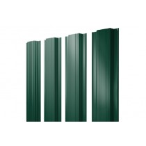 ГРАНД ЛАЙН Штакетник Прямоугольный с прямым резом 0,5 PurLite Matt RAL 6005 зеленый мох 457078