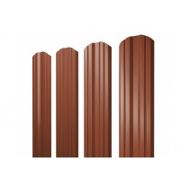 ГРАНД ЛАЙН Штакетник Twin фигурный 0,45 Drap RAL 8004 терракота 256277