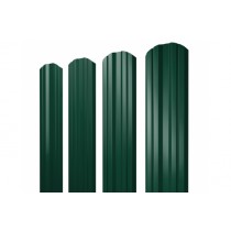 ГРАНД ЛАЙН Штакетник Twin фигурный 0,4 PE RAL 6005 зеленый мох 256390