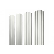 ГРАНД ЛАЙН Штакетник Twin фигурный 0,4 PE RAL 9003 сигнальный белый 256392