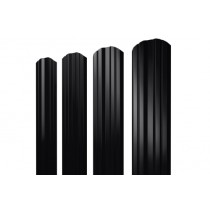 ГРАНД ЛАЙН Штакетник Twin фигурный 0,4 PE-Matt-Double RAL 9005 черный 441810