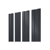 ГРАНД ЛАЙН Штакетник Twin с прямым резом 0,5 PurPro RAL 7024 мокрый асфальт 557222