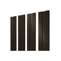 ГРАНД ЛАЙН Штакетник Twin с прямым резом 0,45 Drap RR 32 темно-коричневый 255924
