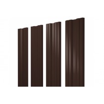 ГРАНД ЛАЙН Штакетник Twin с прямым резом 0,5 Satin Matt RAL 8017 шоколад 256164
