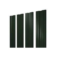 Штакетник Grand Line Twin 0,5 GreenCoat Pural BT, matt RR 11 темно-зеленый (RAL 6020 хромовая зелень)
