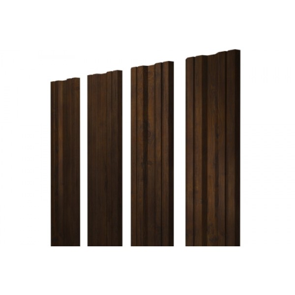 ГРАНД ЛАЙН Штакетник Twin с прямым резом 0,45 Print Elite Chestnut Wood 423476