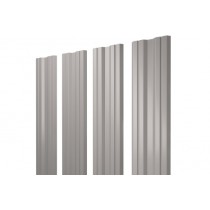 ГРАНД ЛАЙН Штакетник Twin с прямым резом 0,5 GreenCoat Pural BT, matt RR 21 светло-серый (RAL 7040 серое окно) 433246