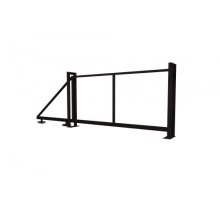 Ворота Grand Line откатные Жалюзи к кирпичному столбу 2,0х3,5 RAL 9005