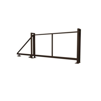 Ворота Grand Line откатные Жалюзи к кирпичному столбу 1,68х4,5 RAL 8017 — 290467