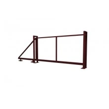 Ворота Grand Line откатные Жалюзи к кирпичному столбу 2,0х4,5 RAL 3005