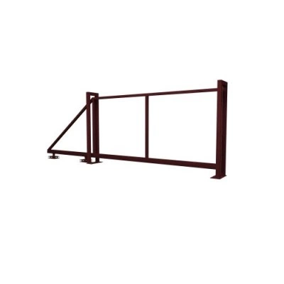 Ворота Grand Line откатные Жалюзи к кирпичному столбу 2,0х4,5 RAL 3005 — 366568