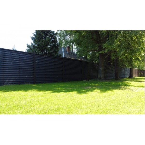 ГРАНД ЛАЙН Ламель забора жалюзи Milan 0,5 GreenCoat Pural BT, matt RR2H3 (RAL 7016 антрацитово-серый) 482634