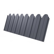 ГРАНД ЛАЙН Профнастил C10B фигурный 0,5 Satin с пленкой RAL 7004 сигнальный серый 95745