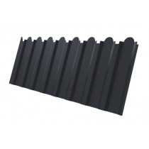 ГРАНД ЛАЙН Профнастил C20B фигурный 0,45 PE RAL 7024 мокрый асфальт 277395