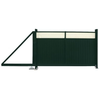 Ворота Grand Line откатные Estet Plus 2,4х3,5 RAL 6005/1014 — 079111 Ворота Grand Line откатные Estet Plus 2,4х3,5 RAL 6005/1014 — 079111