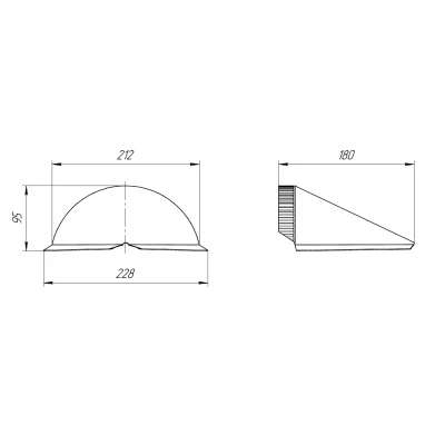Конусная заглушка конька Grand Line 0,5 Drap RAL 7024 мокрый асфальт — 042420 Конусная заглушка конька Grand Line 0,5 Drap RAL 7024 мокрый асфальт — 042420