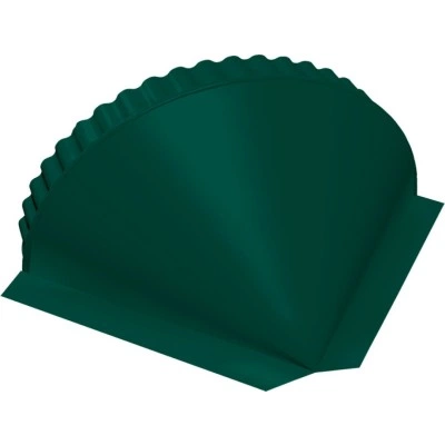 Малая конусная заглушка конька Grand Line 0,45 ПЭ RAL 6005 зеленый мох — 083802 Малая конусная заглушка конька Grand Line 0,45 ПЭ RAL 6005 зеленый мох — 083802