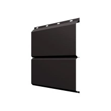 Сайдинг металлический ЭкоБрус Grand Line 0,5 Сатин с пленкой RR 32 темно-коричневый