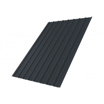 Профнастил С10A Grand Line 0,5 GreenCoat Pural БТ матовый RR 23 темно-серый (RAL 7024 мокрый асфальт) — 161302