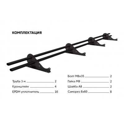 Снегозадержатель Grand Line трубчатый Snow Kit RR 32 3м — 191357 Снегозадержатель Grand Line трубчатый Snow Kit RR 32 3м — 191357