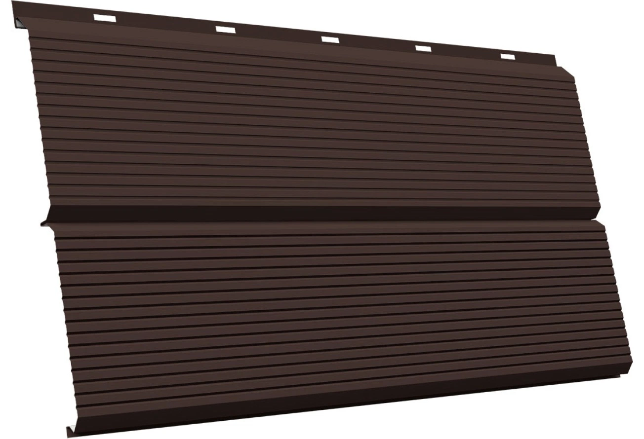 Сайдинг металлический ЭкоБрус Гофр Grand Line 0,45 Drap с пленкой RAL 8017 шоколад