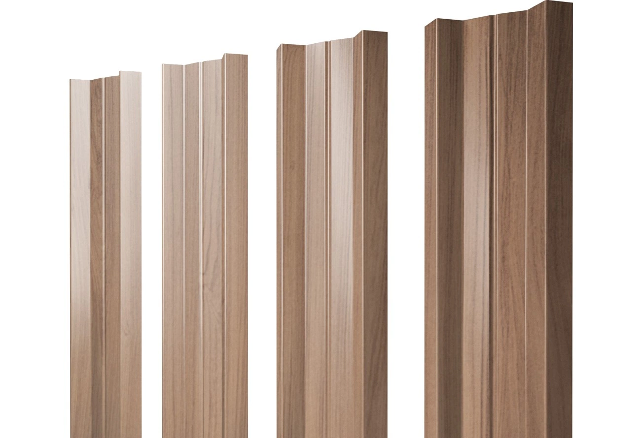 Штакетник М-образный A с прямым резом Grand Line 0,45 Принт Элит Медовое дерево TwinColor