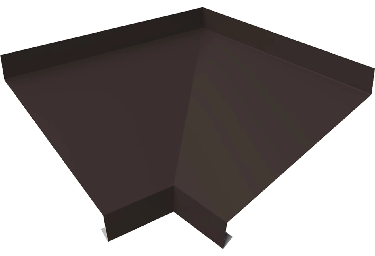 Угол отлива Grand Line внутренний 100 мм 0,5 GreenCoat Pural БТ матовый с пленкой RR 32 темно-коричневый (RAL 8019 серо-коричневый)