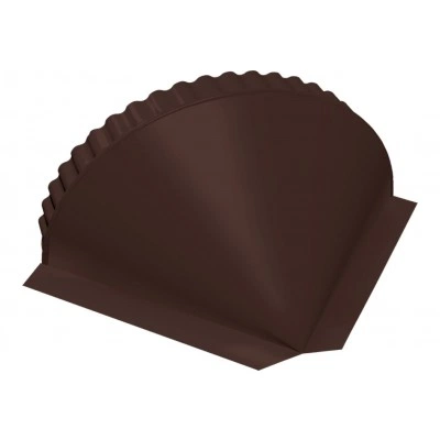 Конусная заглушка конька Grand Line 0,45 Drap RAL 8017 шоколад — 030325 Конусная заглушка конька Grand Line 0,45 Drap RAL 8017 шоколад — 030325