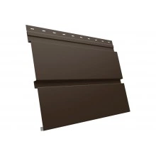 Софит металлический Квадро Брус в01 Grand Line без перфорации 0,5 GreenCoat Pural БТ матовый с пленкой RR 32 темно-коричневый (RAL 8019 серо-коричневый)
